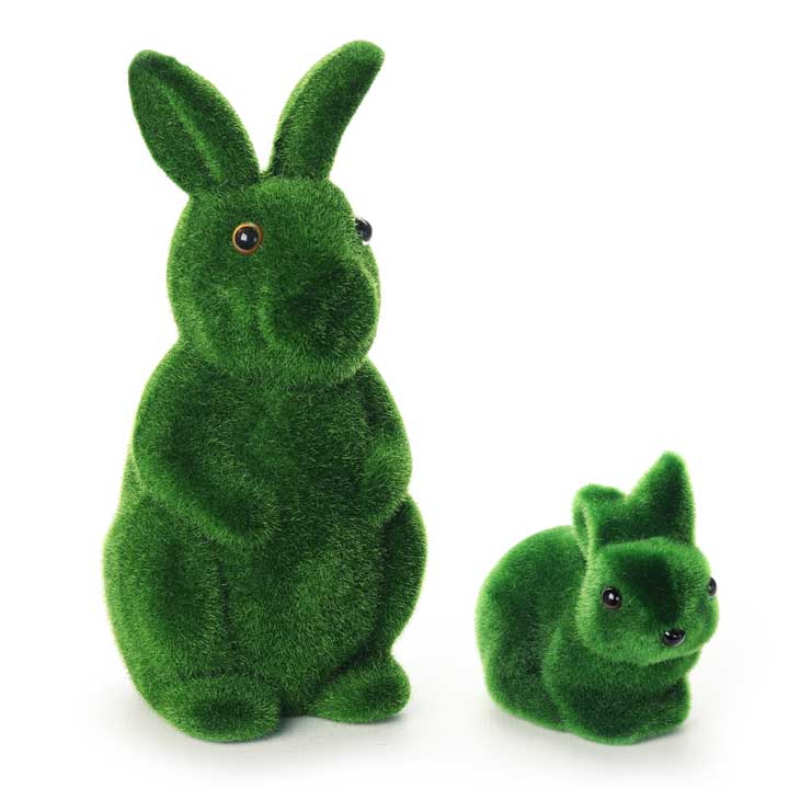moss rabbit figurine